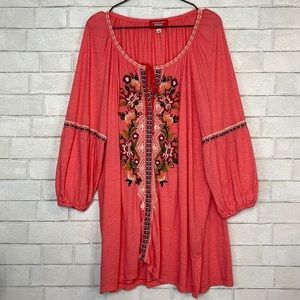 Johnny Was Embroidered Boho Peasant Top 1X